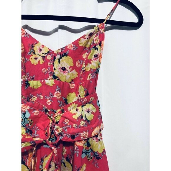 Urban Outfitters Kimchi Blue Womens Size 4 Mini Dress Corset Belt Floral Pink - Picture 3 of 8